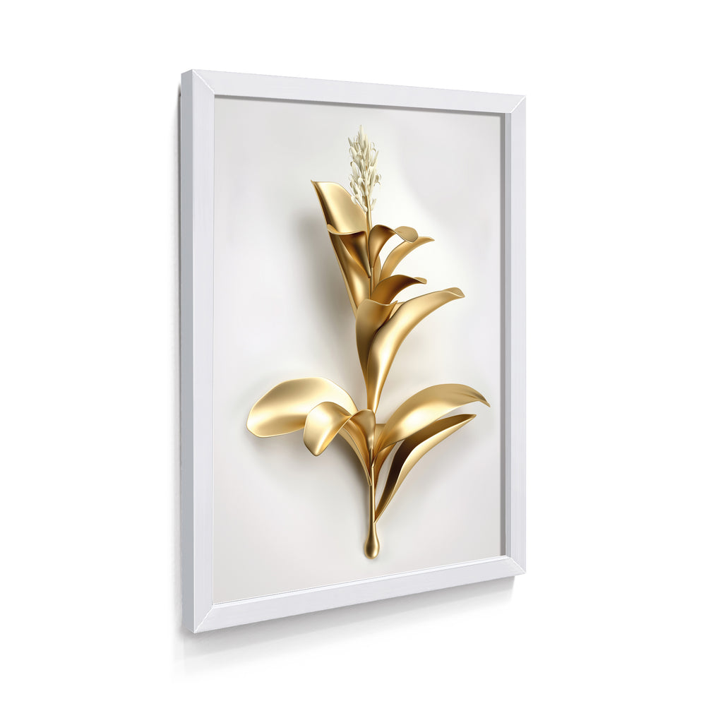 Quadro Efeito 3D Flor Gold