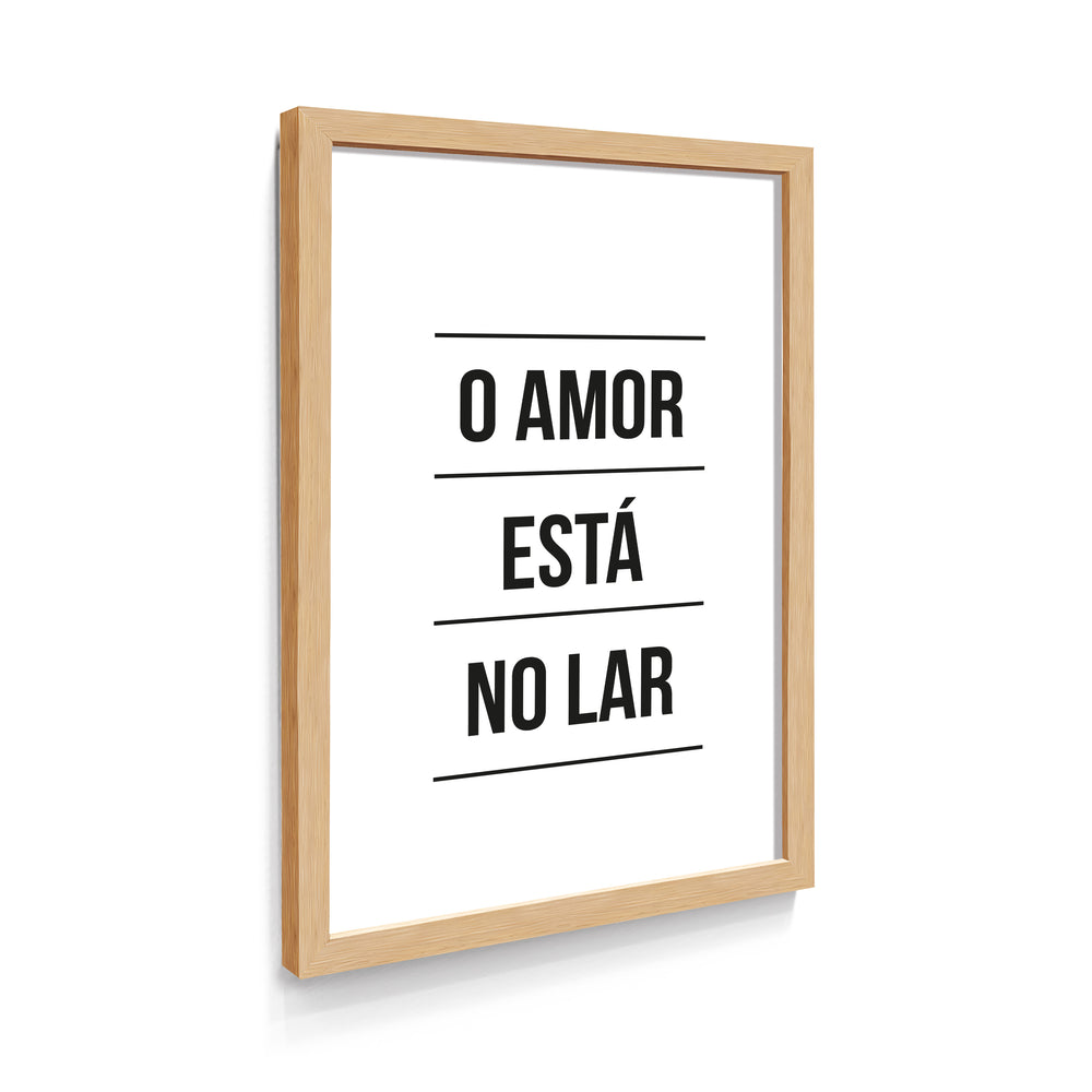 Quadro Individual Frases -  O amor está no lar