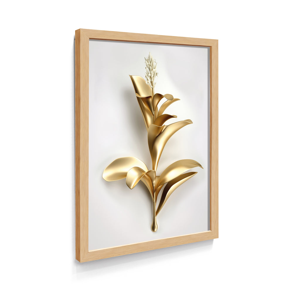 Quadro Efeito 3D Flor Gold