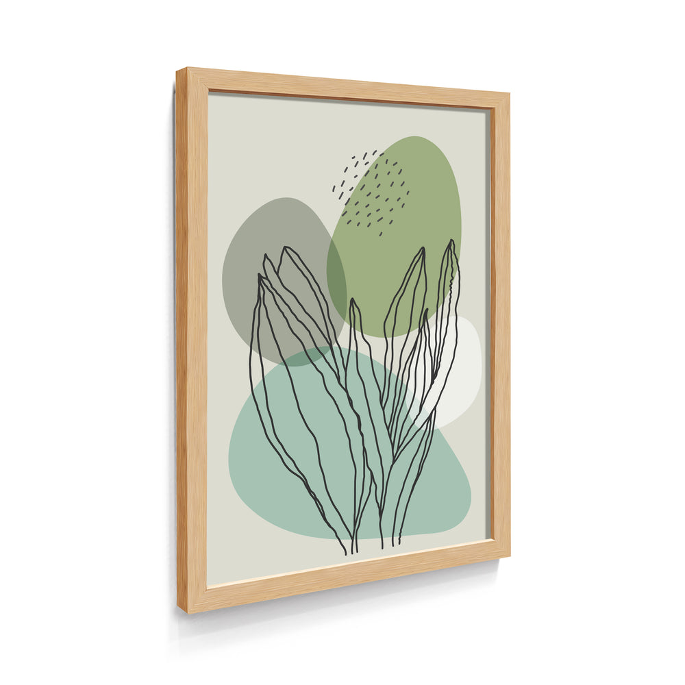 Quadro Traços Botânicos Boho Verde