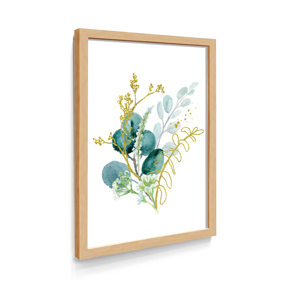 Quadro Floral Aquarela Azul Claro