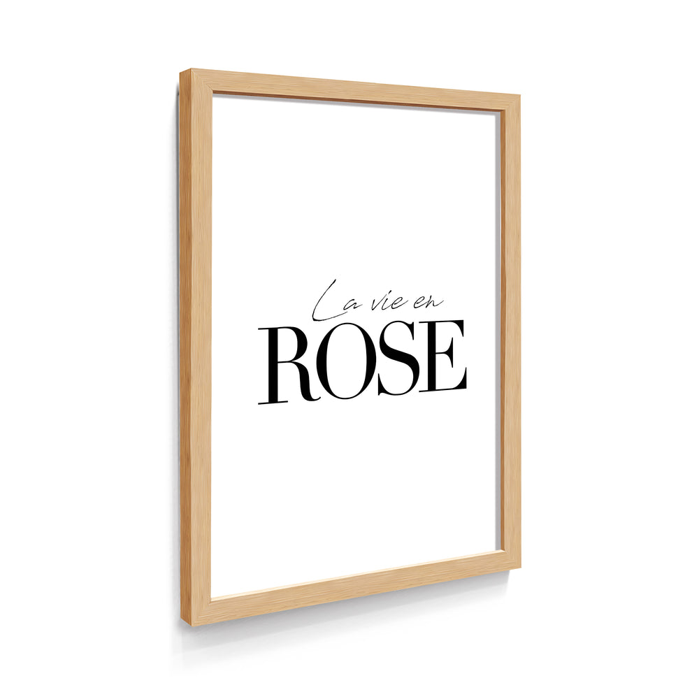 Quadro Frase - La Vie Eh Rose