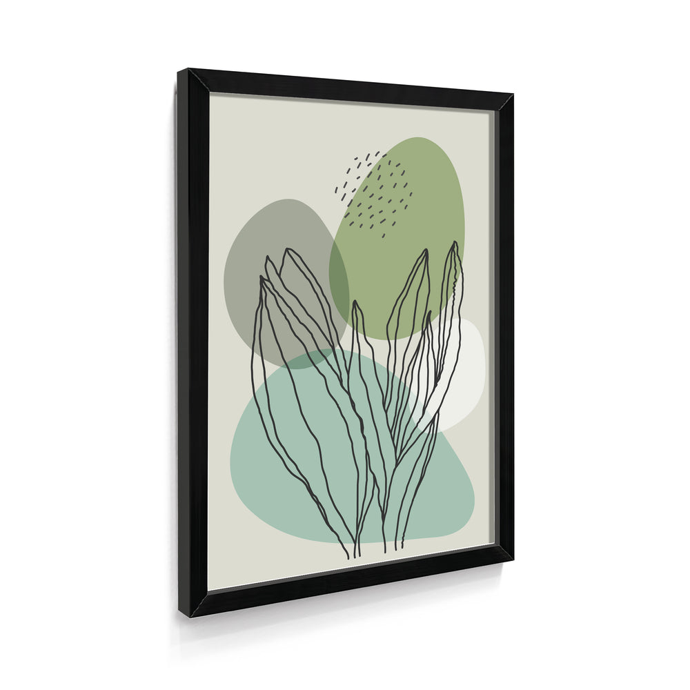 Quadro Traços Botânicos Boho Verde