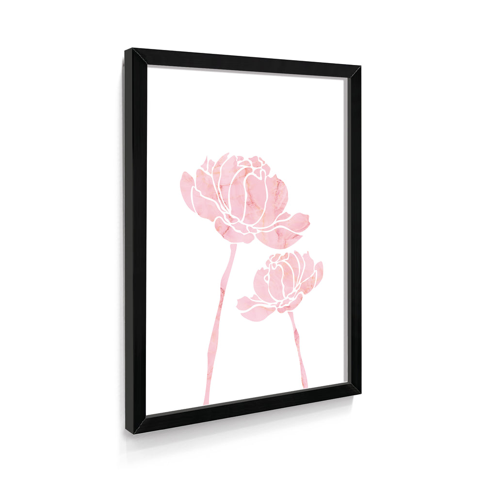 Quadro Flores Rosas Minimalista