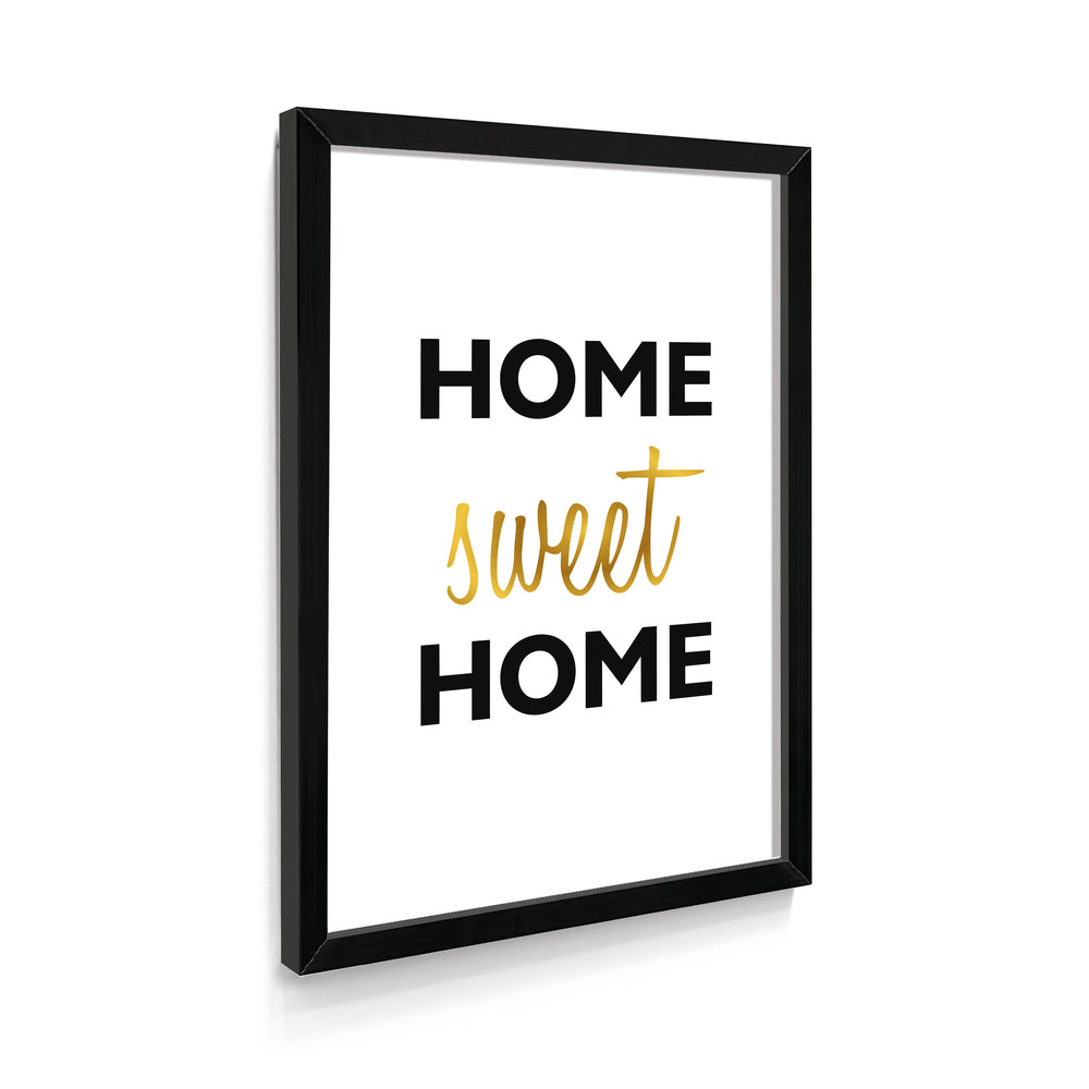 Quadro Escrita Home Sweet Home Gold