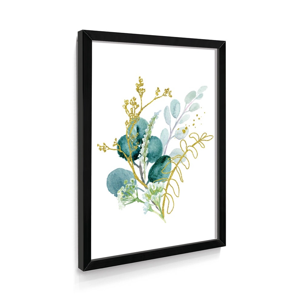 Quadro Floral Aquarela Azul Claro