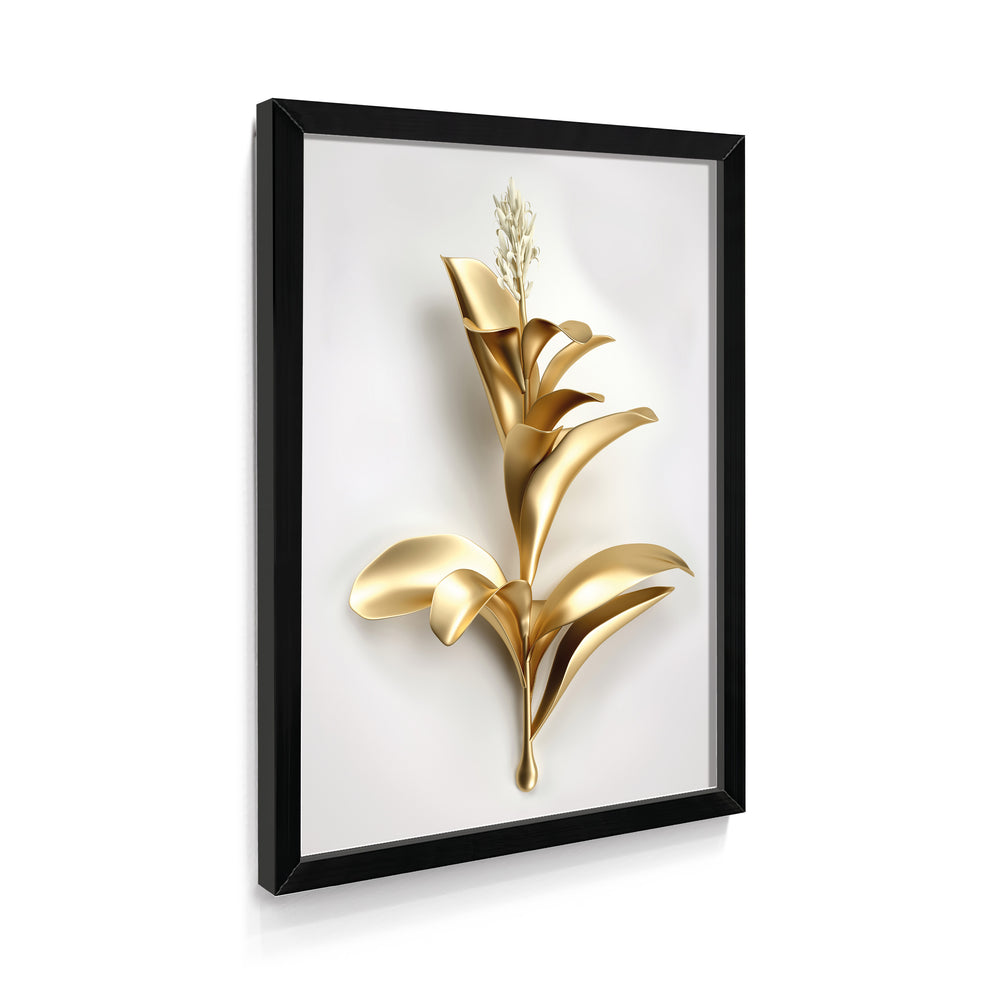 Quadro Efeito 3D Flor Gold