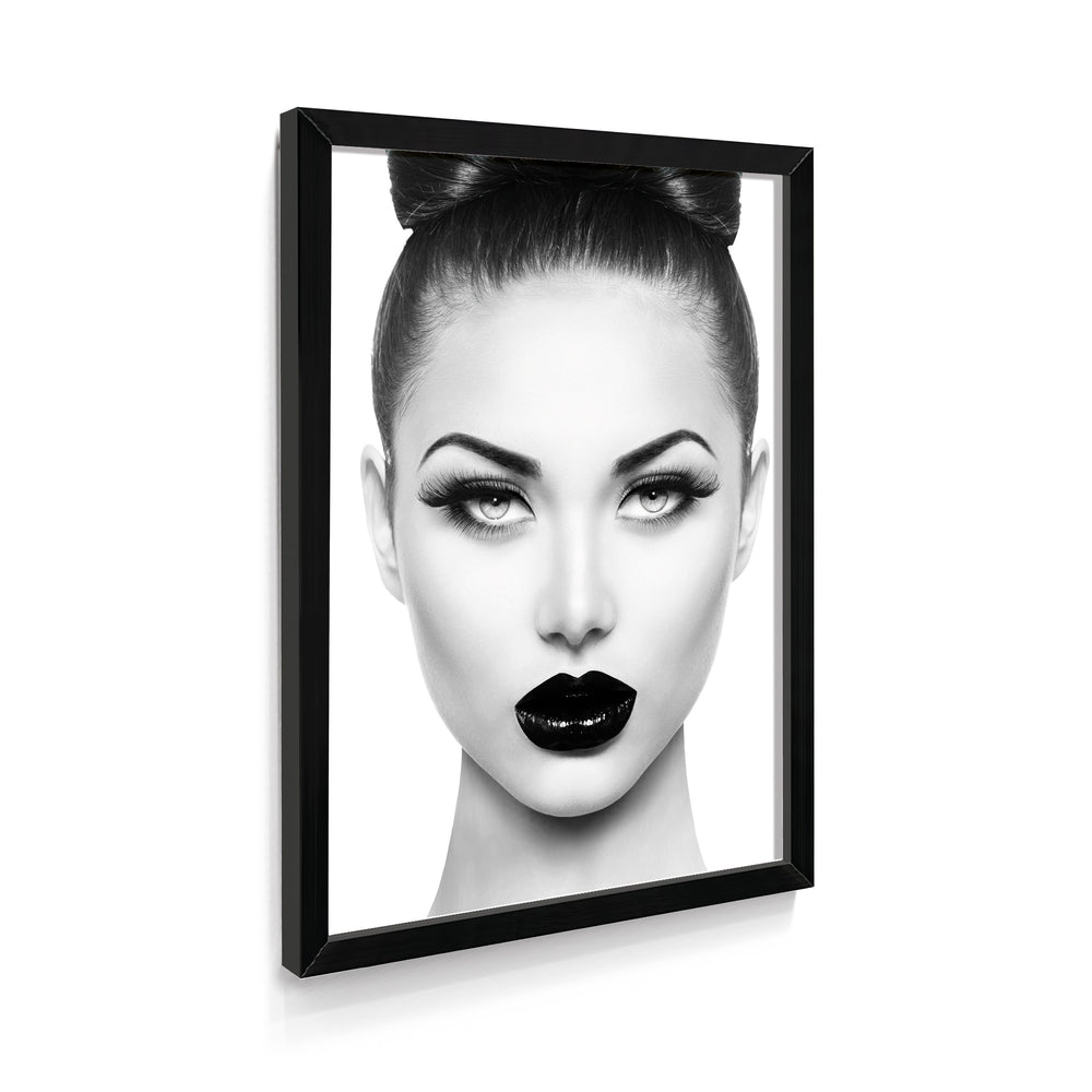 Quadro Mulher de Batom Preto