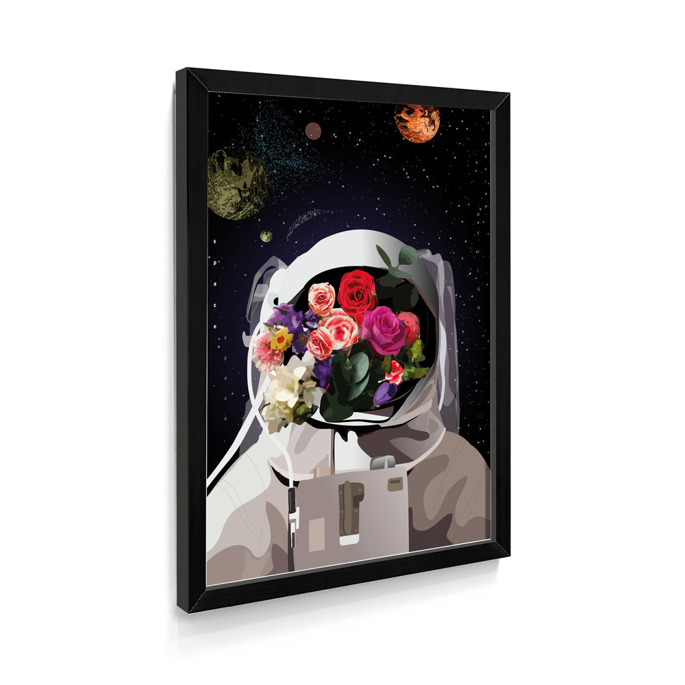 Quadro Astronauta & Flores