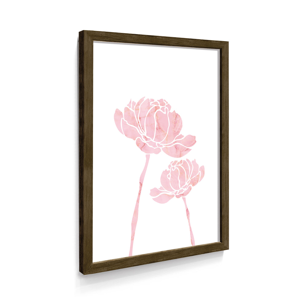 Quadro Flores Rosas Minimalista