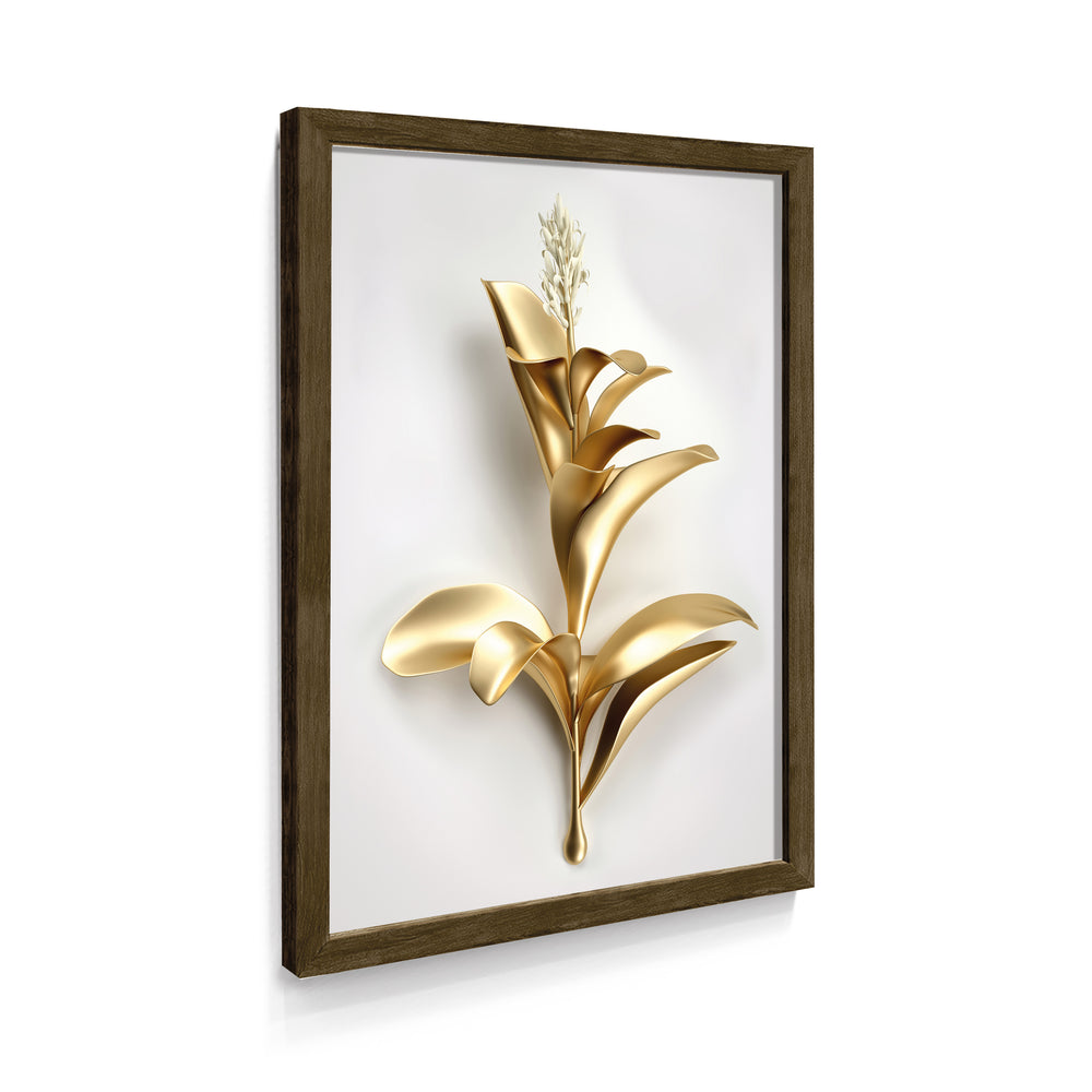 Quadro Efeito 3D Flor Gold