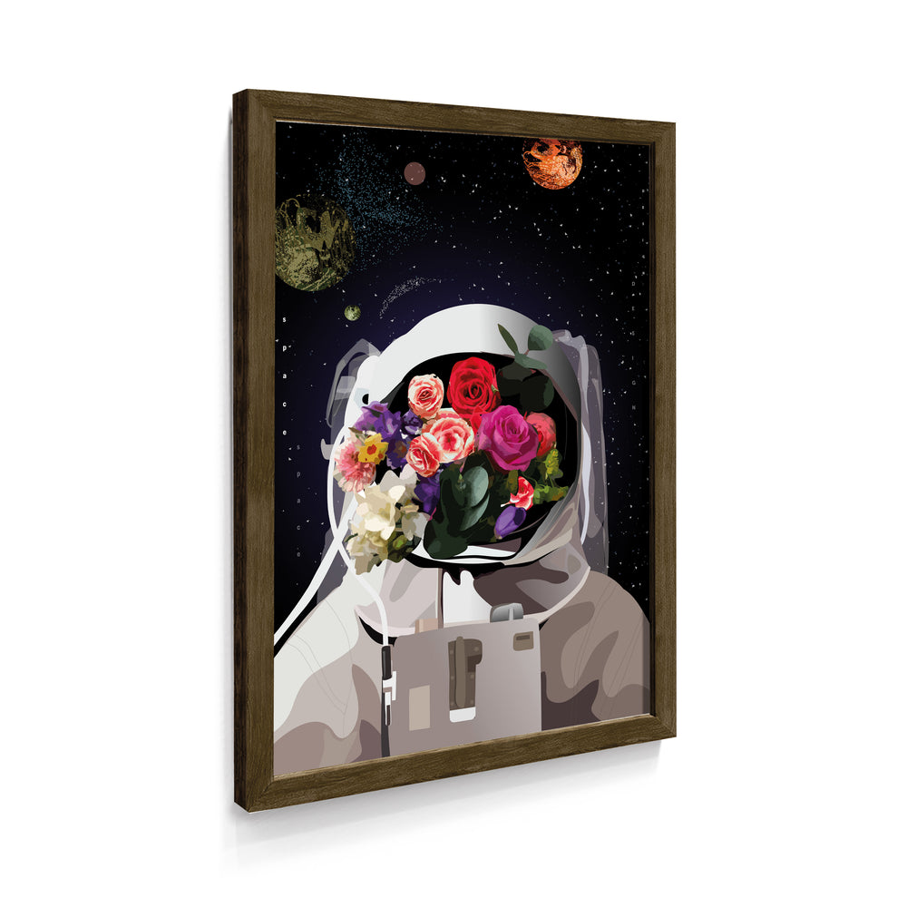 Quadro Astronauta & Flores