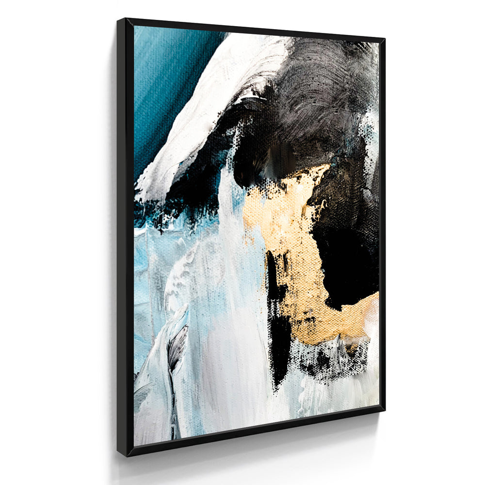 Quadro Abstrato Azul e Preto Gold