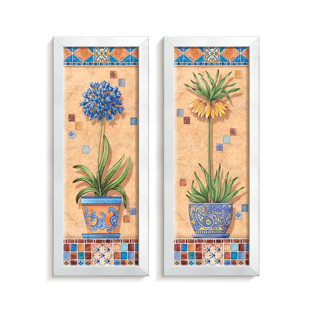 Composição de quadros Cerâmicas e Flores