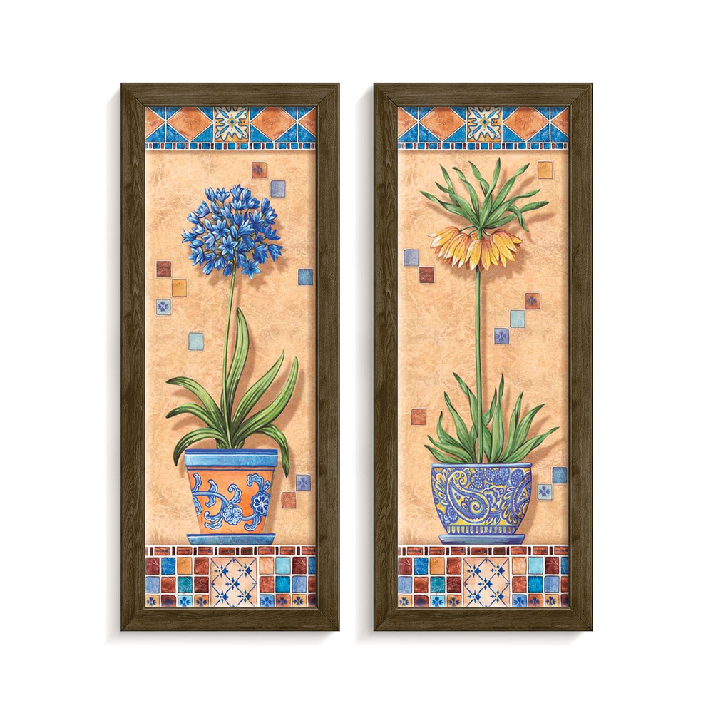 Composição de quadros Cerâmicas e Flores