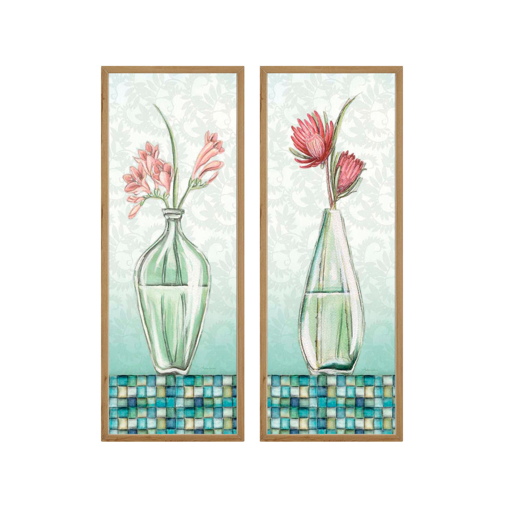 Composição de quadros Vidro de Flores