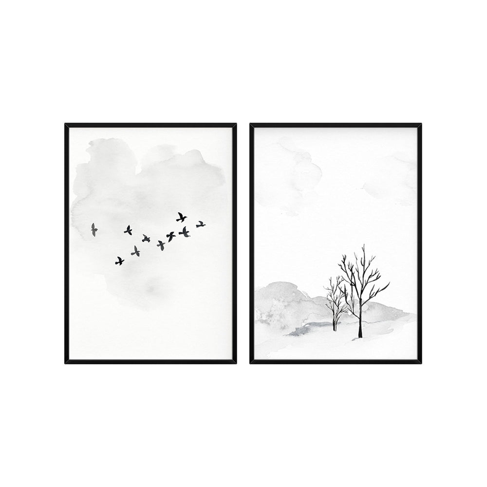 Composição de quadros Pássaros e Natureza
