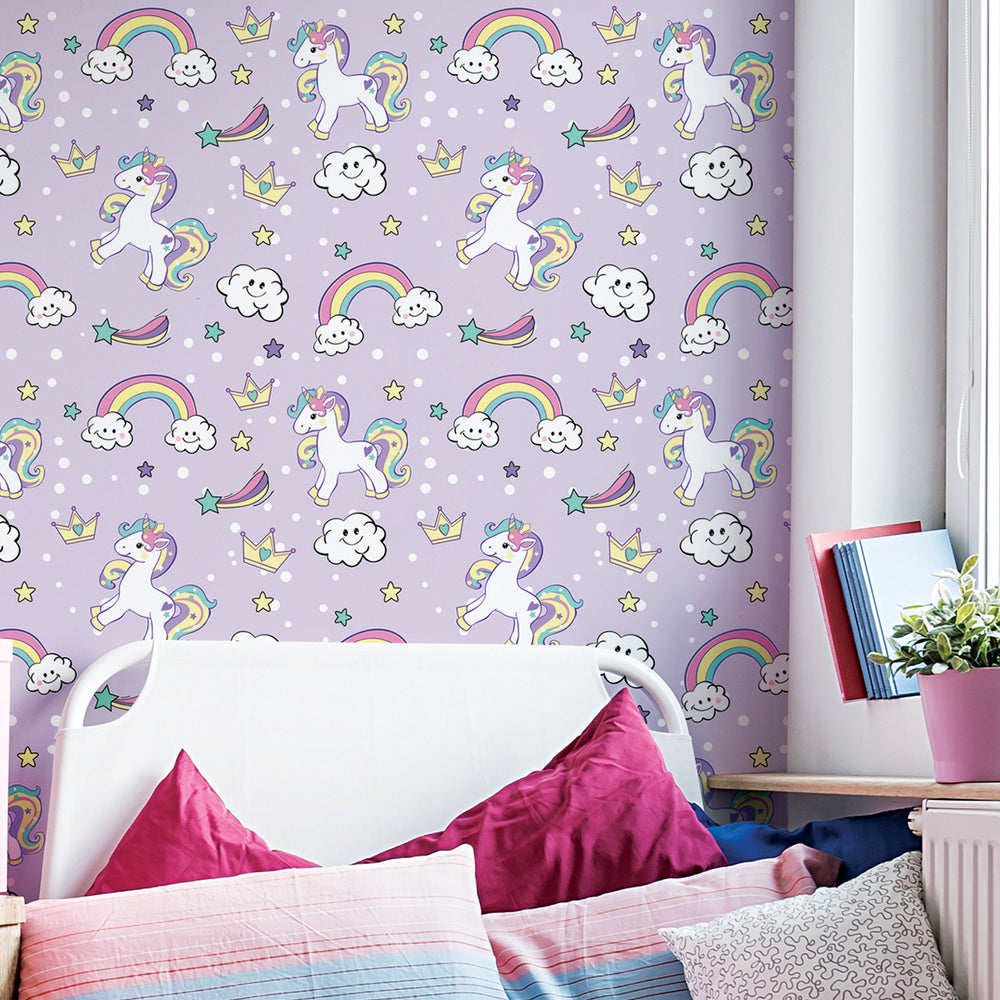 Papel de parede Purple Unicorn