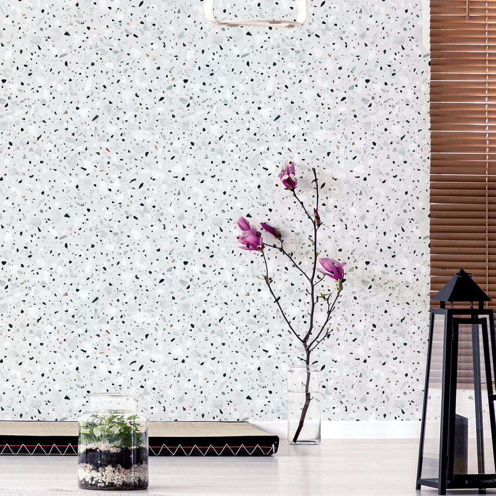 Papel de parede Terrazzo Cinza