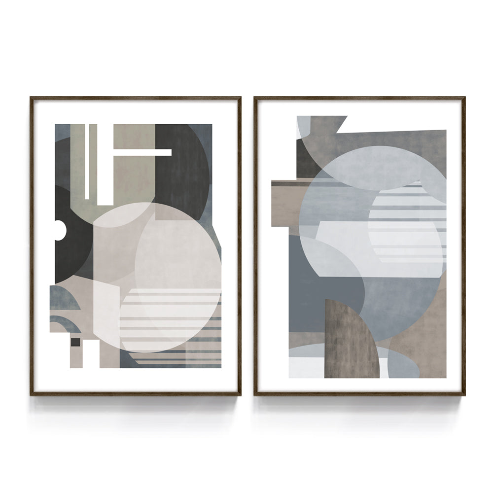 Composição de quadros Duo Geometria Abstrata