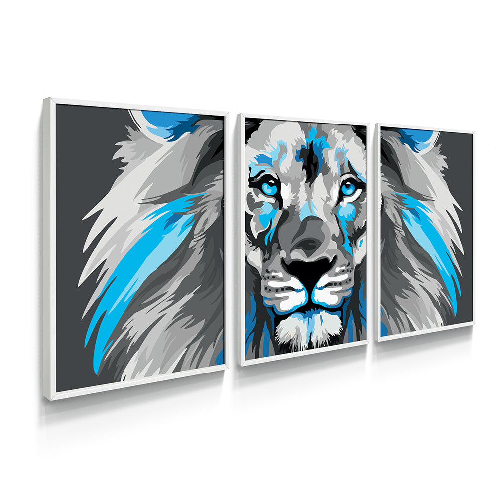 Composição de quadros Leão Arte Azul