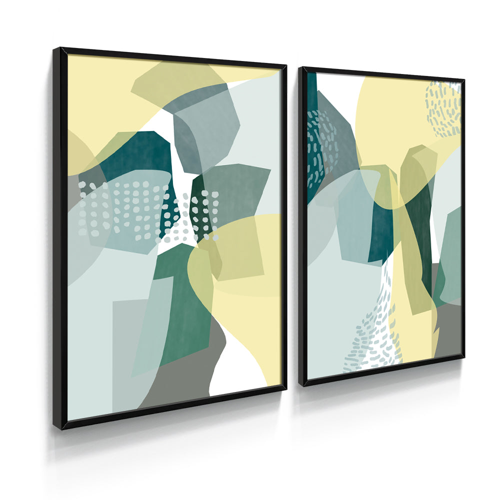 Composição de quadros Duo Abstrato Pastel