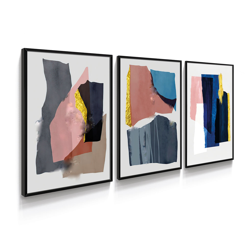 Composição de quadros Abstrato Colors Trio