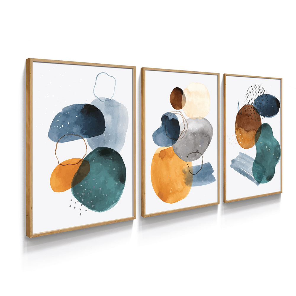 Composição de quadros Abstrato Cores Minimalista Trio