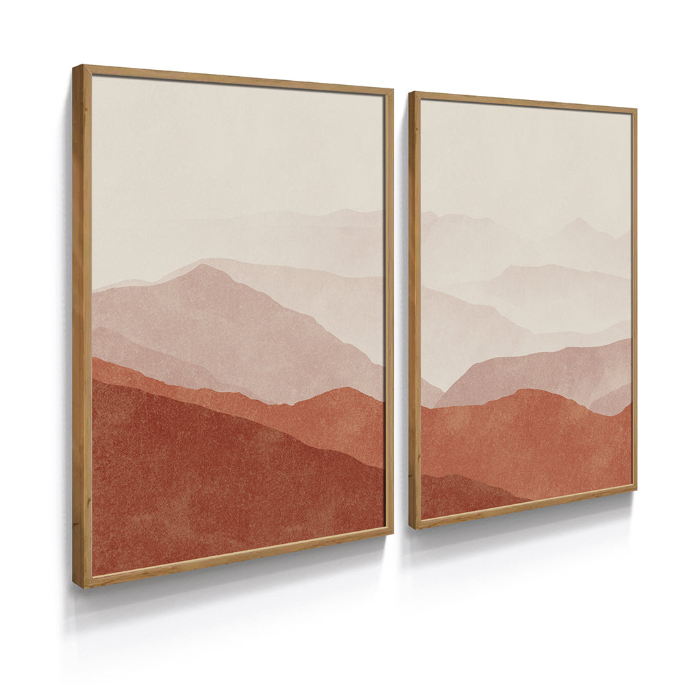 Composição de quadros Duo Dunas Terracota