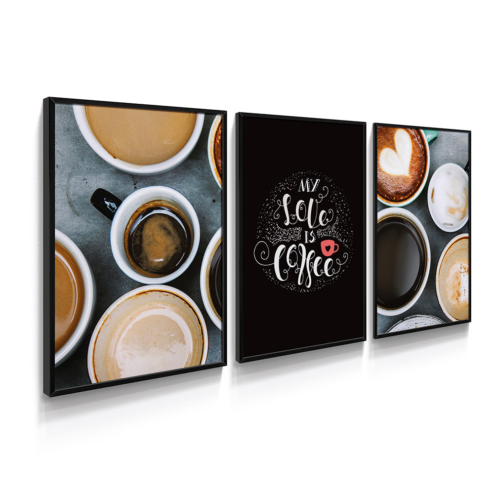 Composição de quadros My Love is Coffee 2