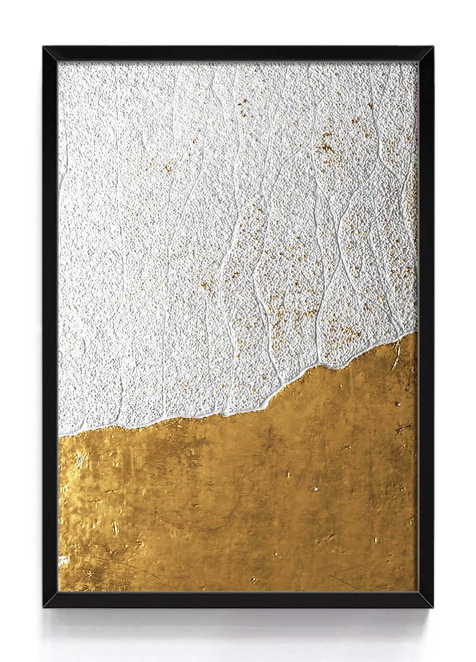 Quadro Textura Branca & Dourada 2