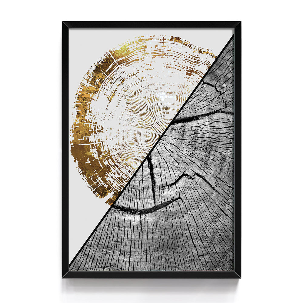 Quadro Abstrato Preto & Dourado