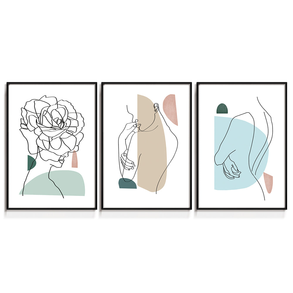 Composição de quadros Trio Terracota Feminino 1