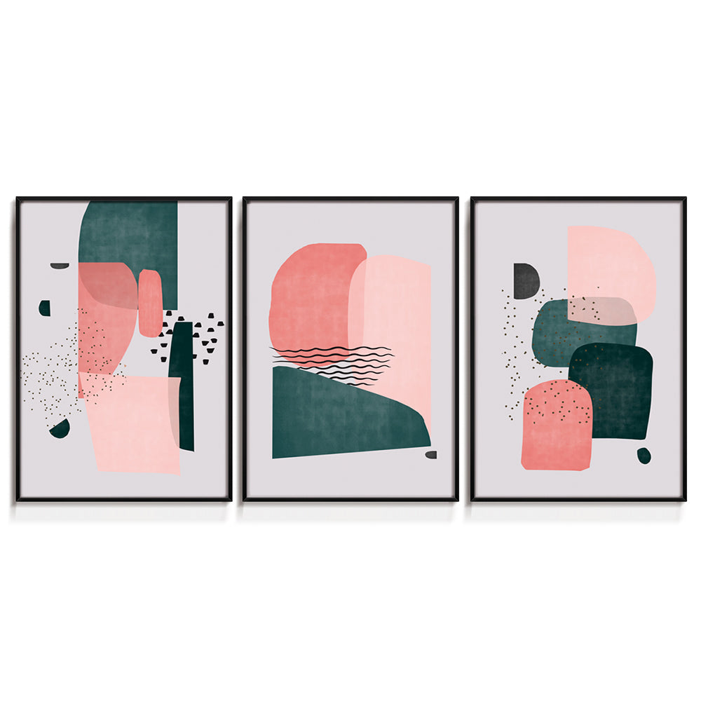 Composição de quadros Trio Abstracionismo 1