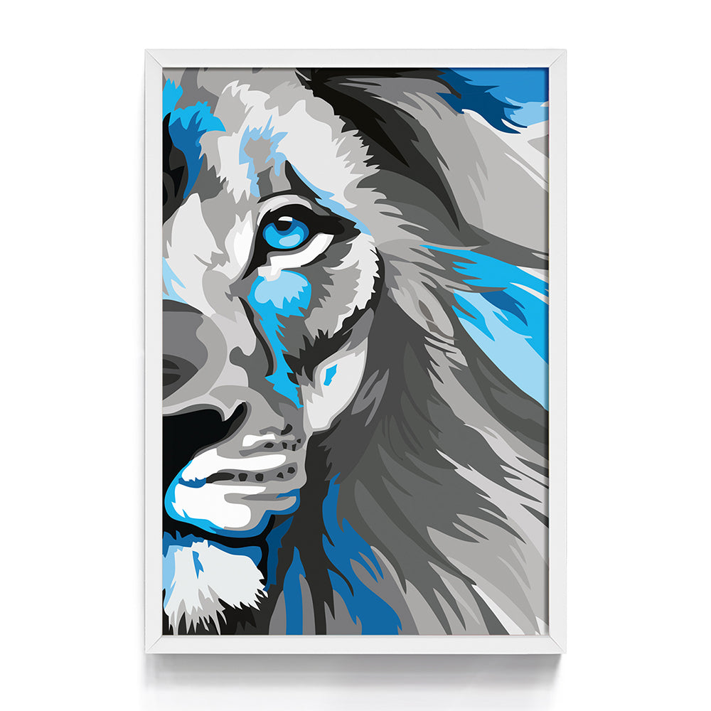 Quadro Leão Azul