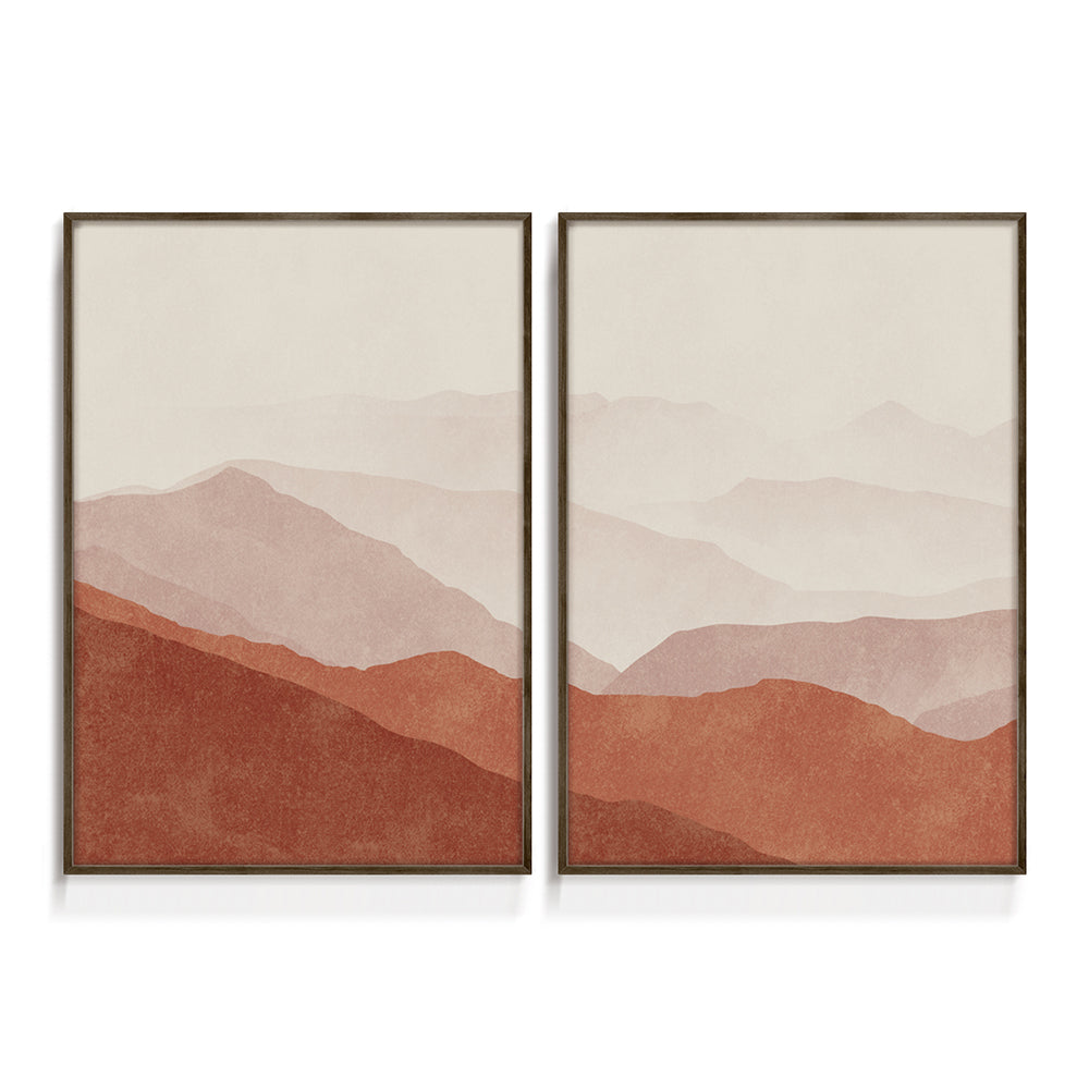 Composição de quadros Duo Dunas Terracota