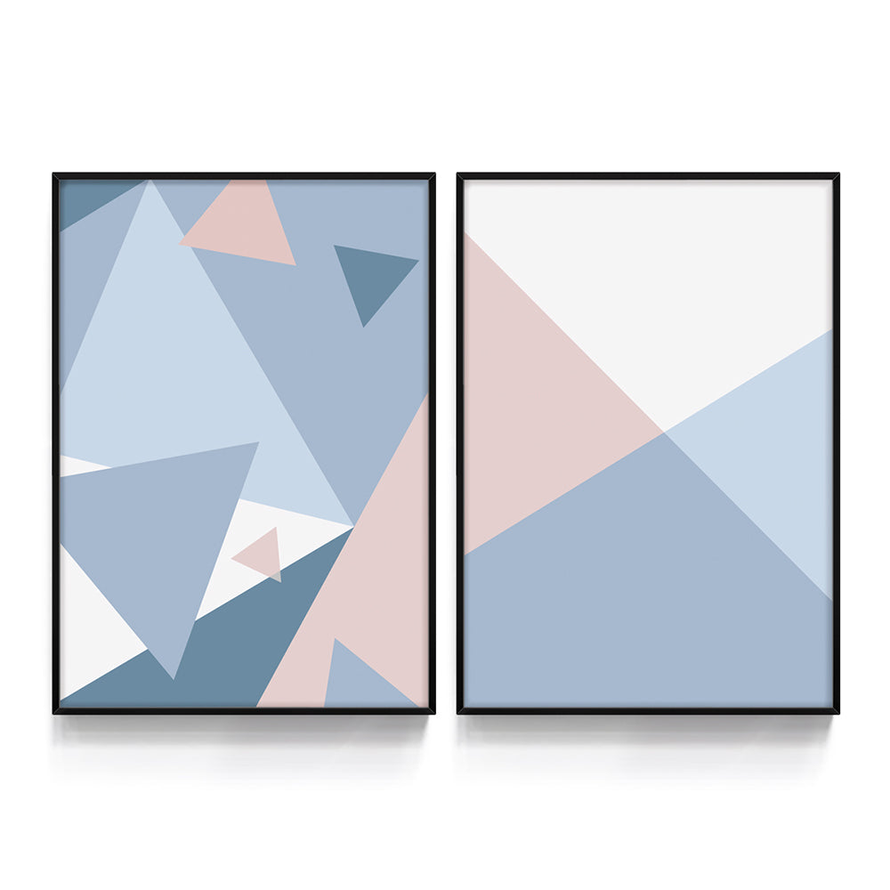Composição de quadros Duo Geo Azul
