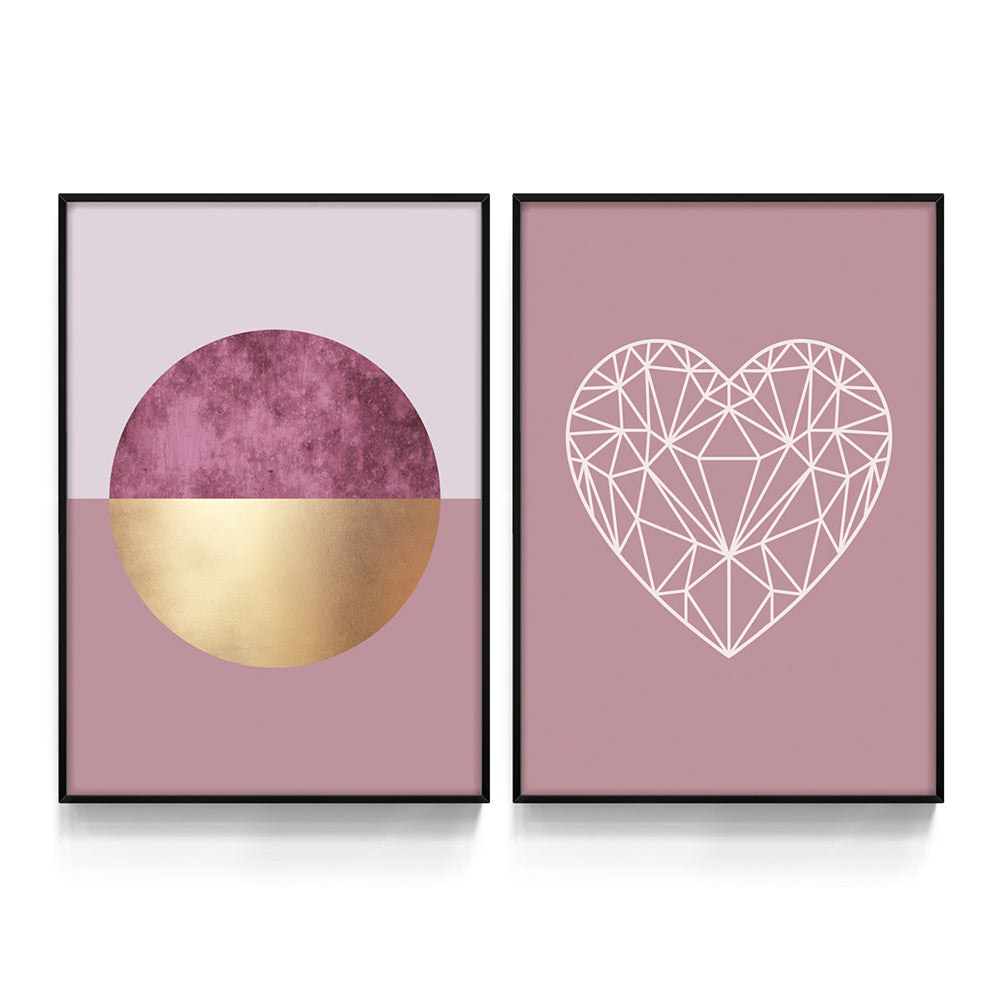 Composição de quadros Duo Geometric Love