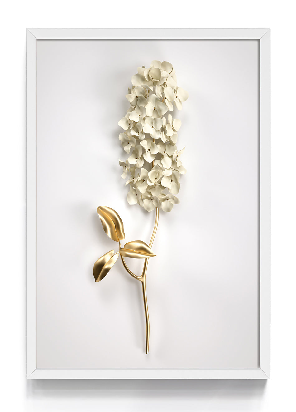 Quadro Flor Dourada e Branca 3