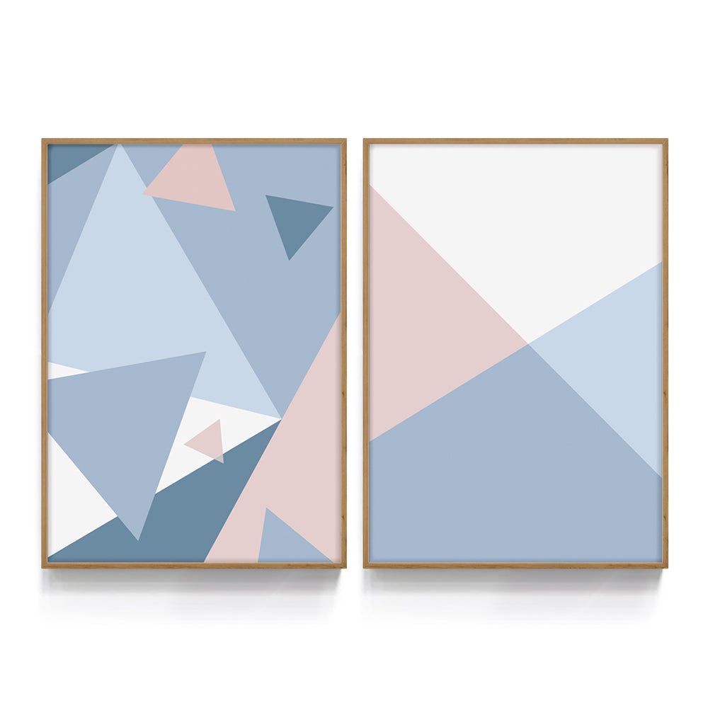 Composição de quadros Duo Geo Azul