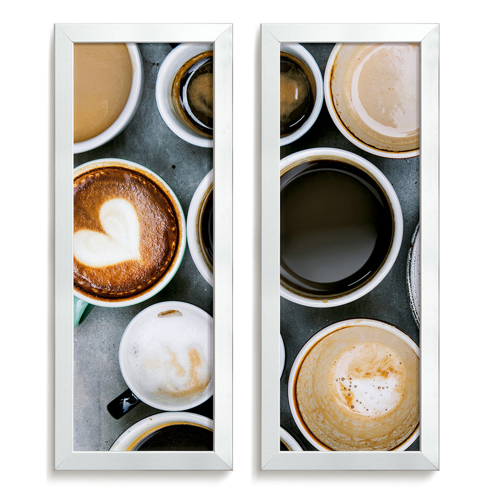 Composição de quadros Xícaras Café & Leite