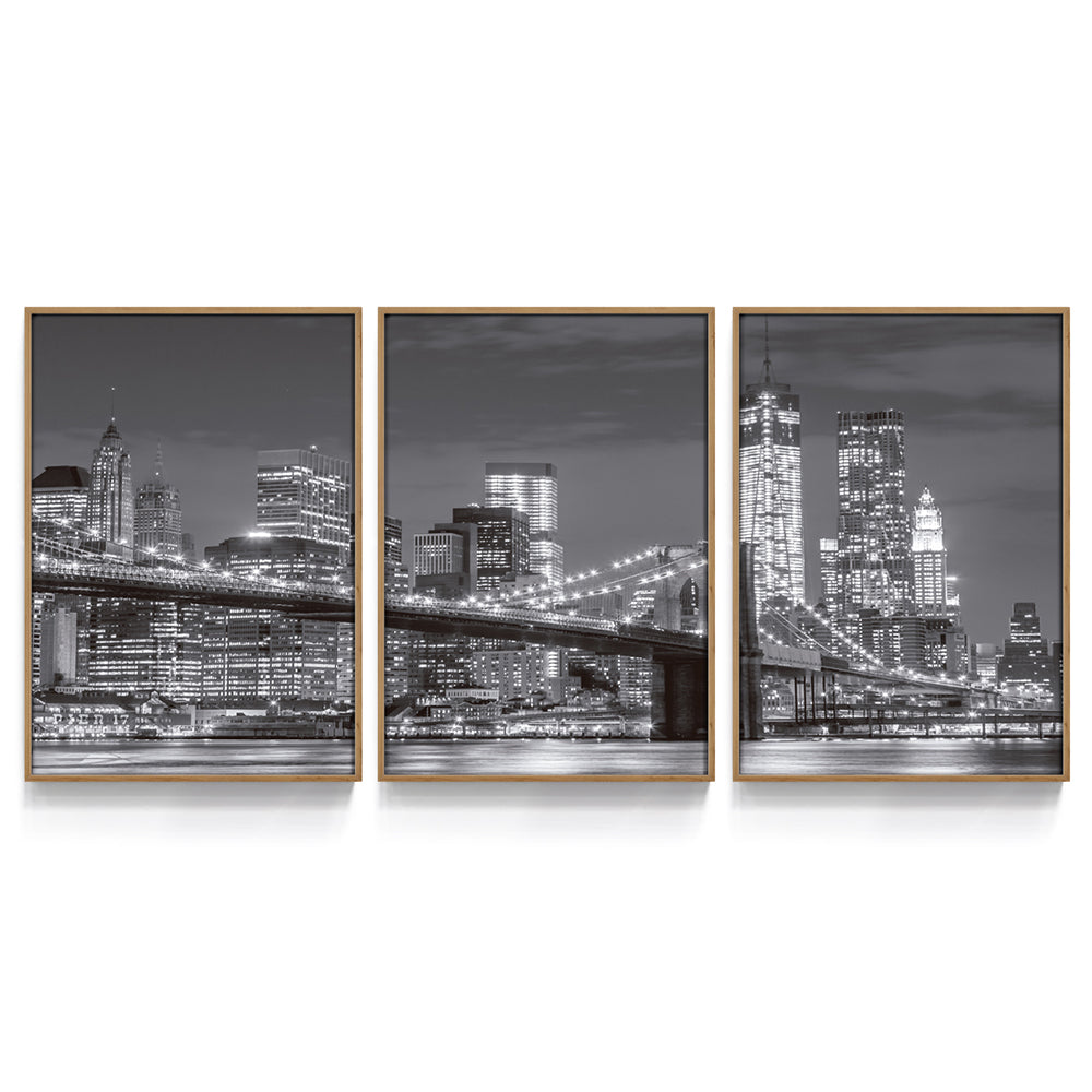 Composição de quadros Ponte Manhattan - Emoldurado