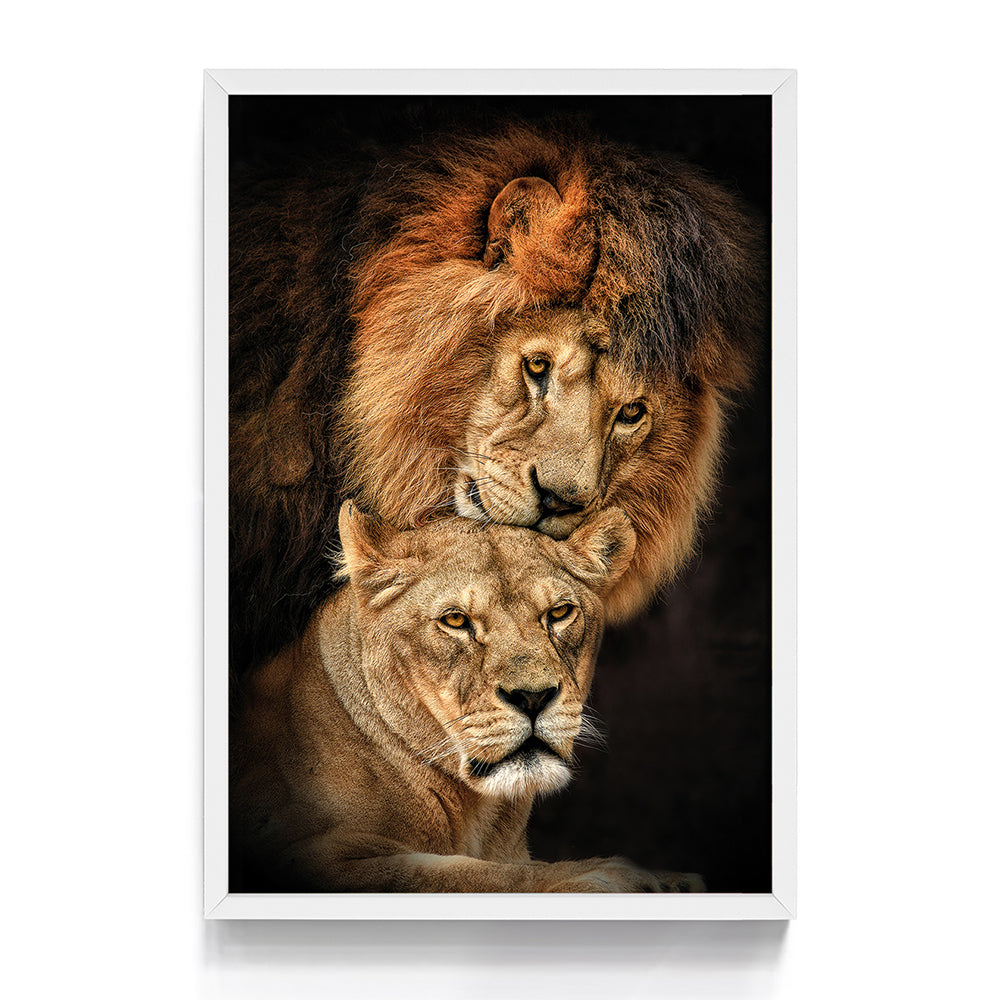 Quadro Leão e Leoa