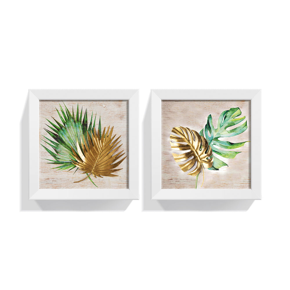 Composição de quadros Folhas de Palmeira e Costela de Adão