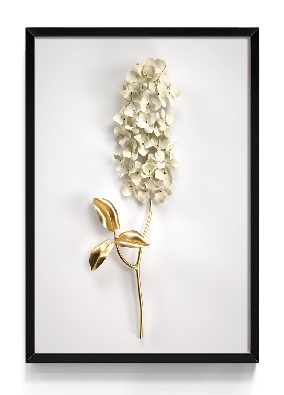 Quadro Flor Dourada e Branca 3