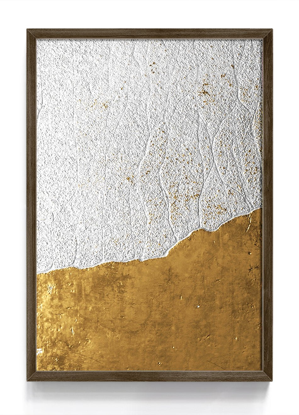 Quadro Textura Branca & Dourada 2