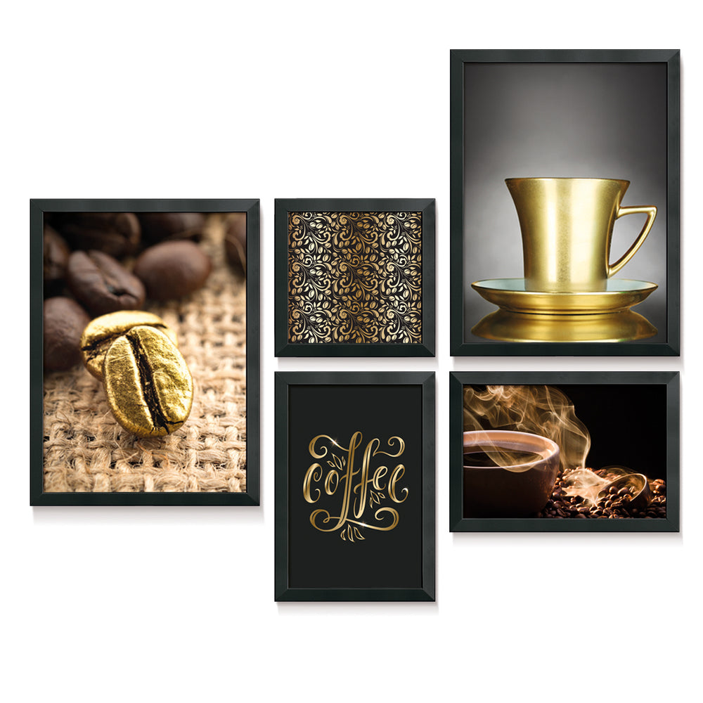 Composição de quadros Golden Coffee