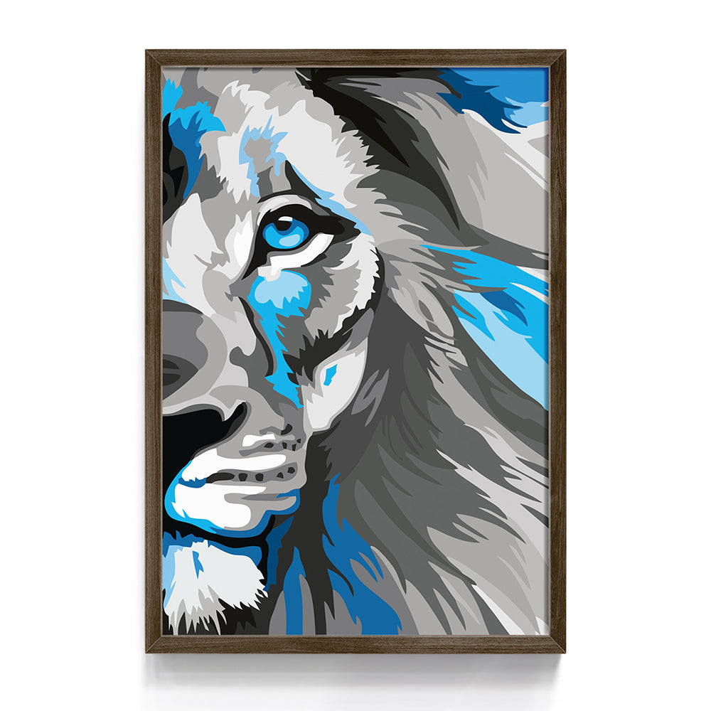 Quadro Leão Azul