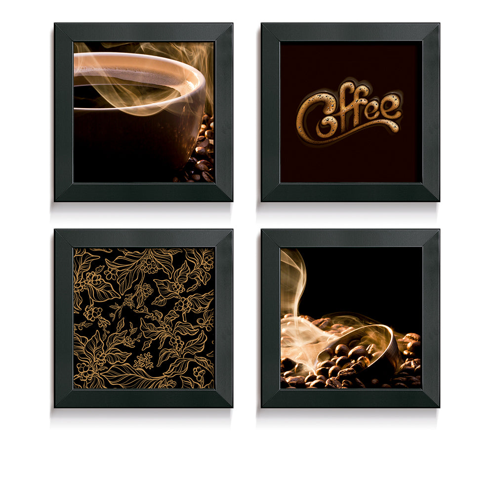 Composição de quadros Hot Coffee Quarteto