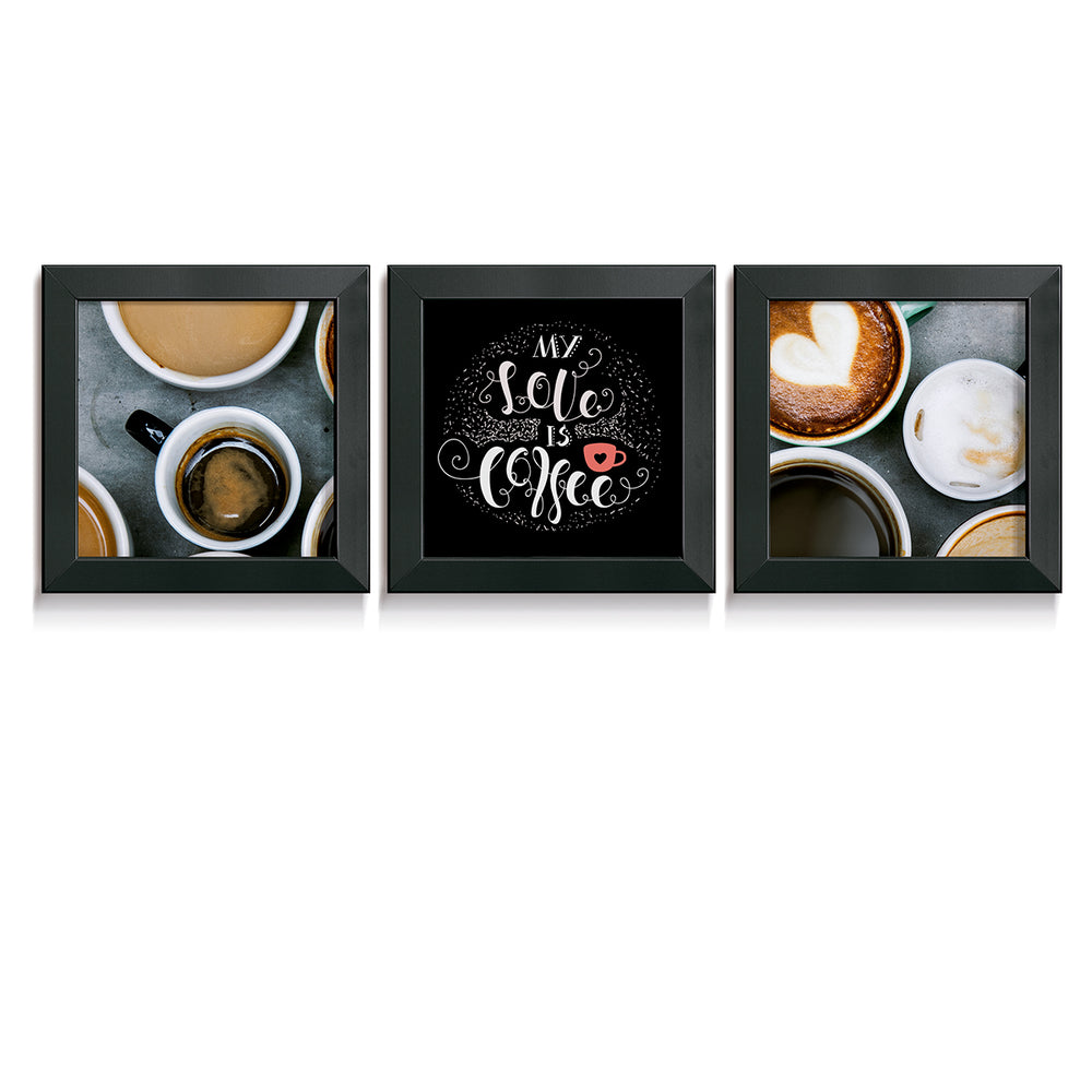 Composição de quadros My Love is Coffee 1